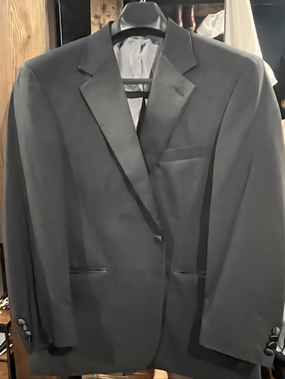 Stafford Men's Black Satin-Lapel Tuxedo Jacket